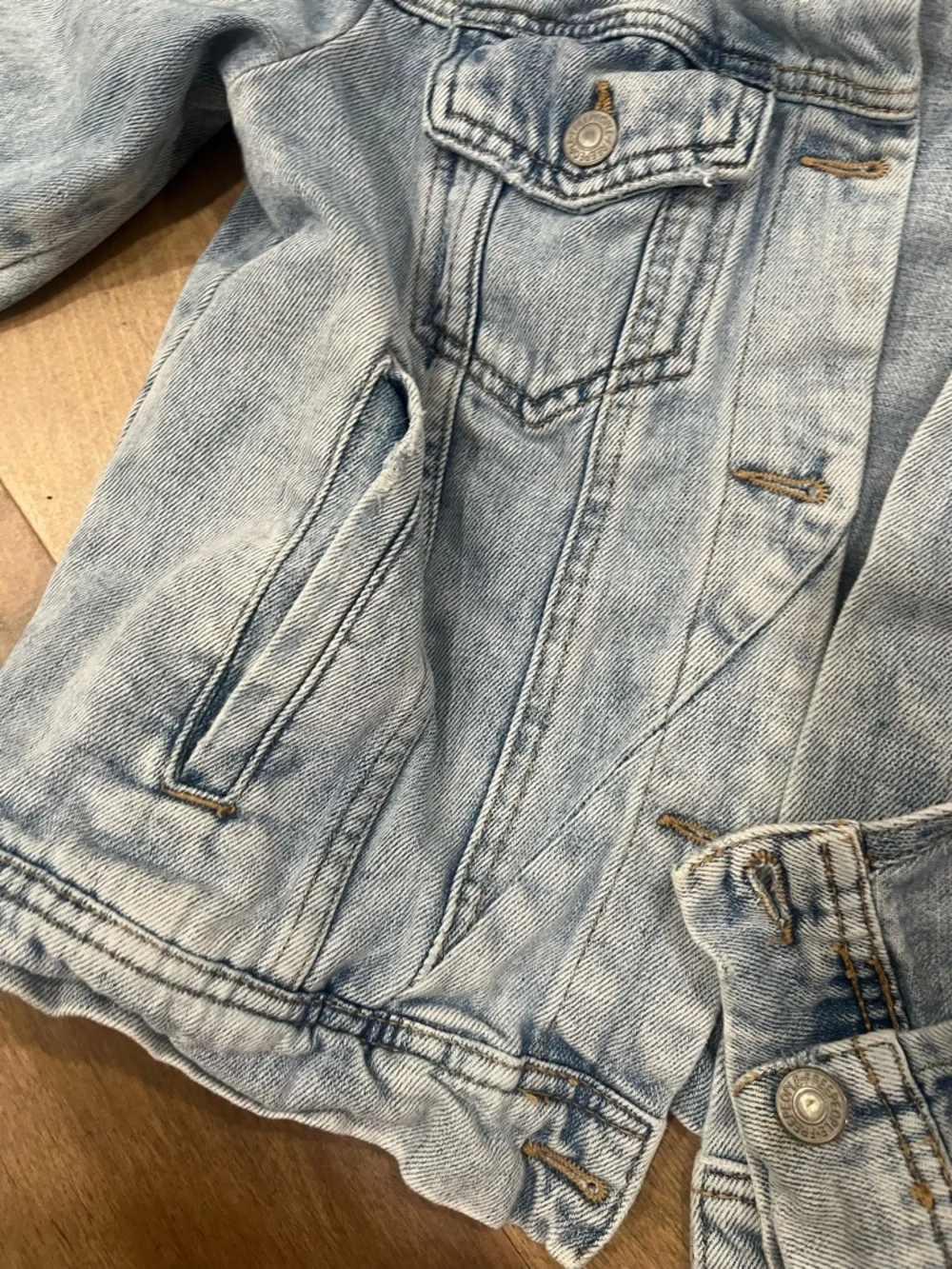 Free People Light Wash Distressed Denim Jacket - Picture 6 of 11